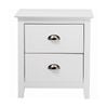 Costway 2 Drawers Bedside Table White