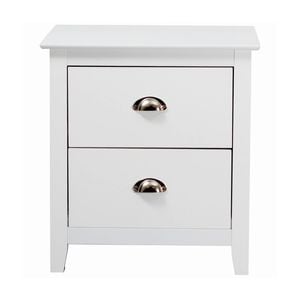 Costway 2 Drawers Bedside Table White
