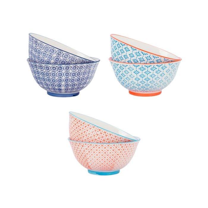 Nicola Spring Patterned Cereal Bowls - Print Design - 15cm - Set of 6