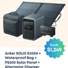Anker SOLIX S2000 with 800W Alternator Charger, S2000 Water resistant Bag and PS200 Bifacial Solar Panel