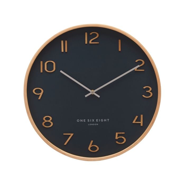 One Six Eight London Wallace Petrol Blue 53cm Silent Wall Clock