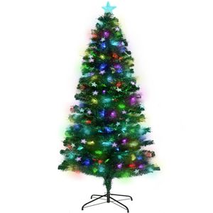 Christabelle 1.5m Pre-Lit Fibre Optic Artificial Christmas Tree with Multicolour Twinkling Star Lights