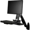 Startech.com Wall Mount Workstation, Full Motion Standing Desk, Ergonomic Height Adjustable Monitor & Keyboard Tray Arm