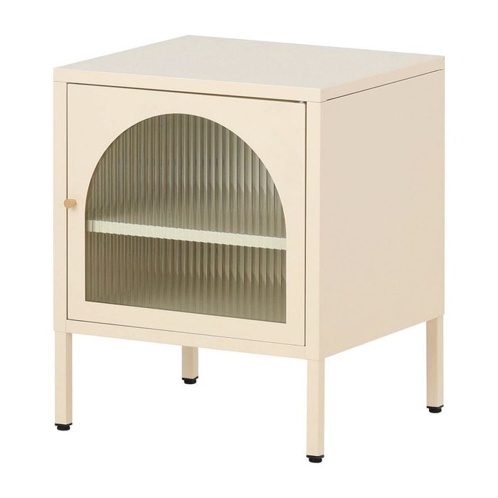 Familand Steel End Side Table Bedside Tables Free standing in Cream