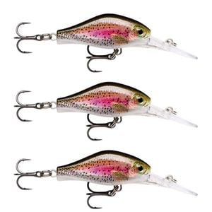 3x Rapala 4cm Shadow Rap Fat Jack Crankbait Fishing Lures - Live Rainbow Trout