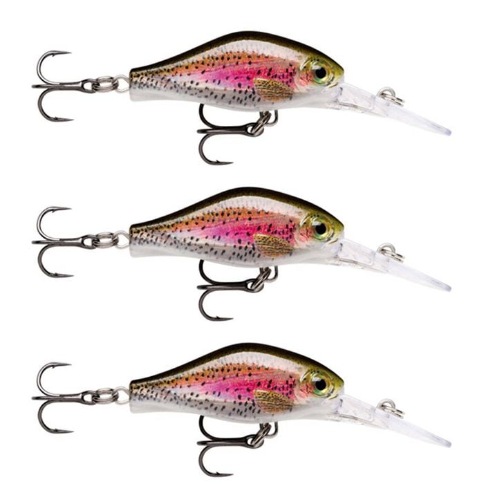 3x Rapala 4cm Shadow Rap Fat Jack Crankbait Fishing Lures - Live Rainbow Trout