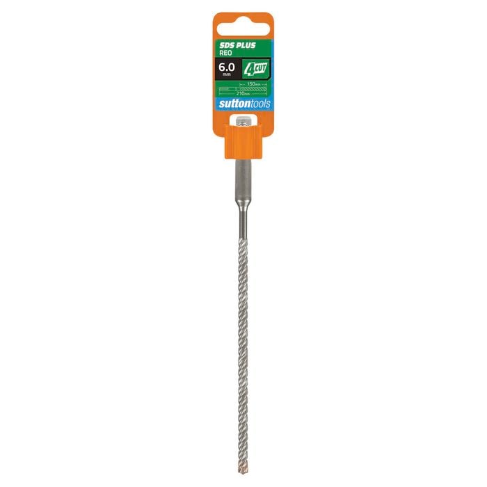 Sutton Tools 6 x 210mm 4 Cut SDS Plus Masonry Drill Bit