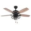 Windora Riven 48" Industrial Cage Light AC Ceiling Fan with E27 Light with Bulbs