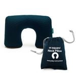 M SQUARE Travel Inflatable Neck Pillow – Portable, Comfortable Air Cushion for Support on the Go Blue