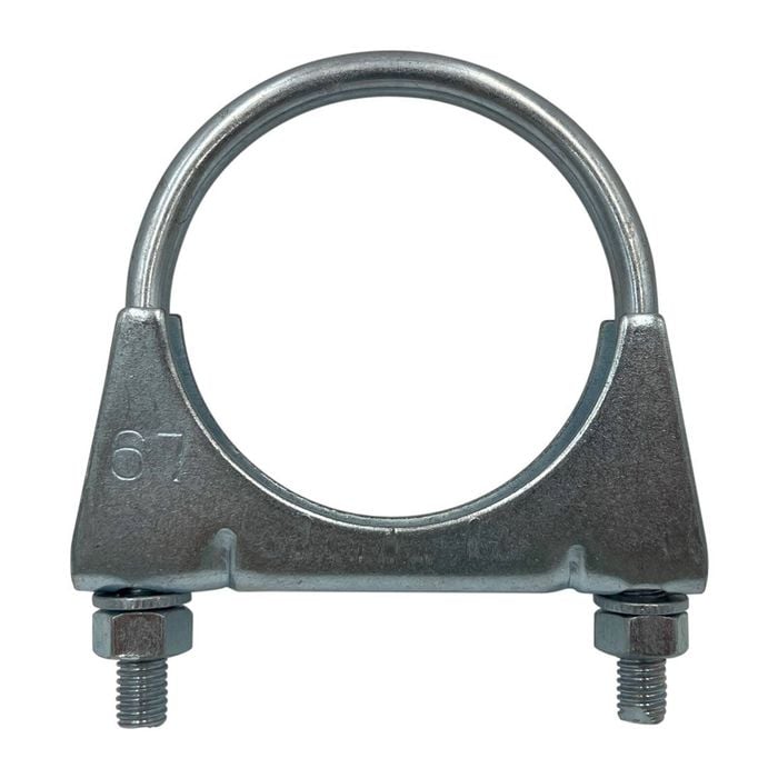 GASO 2.5" Exhaust Pipe & Muffler U Clamp, 2-5/8" (67mm) Span, Zinc Plated
