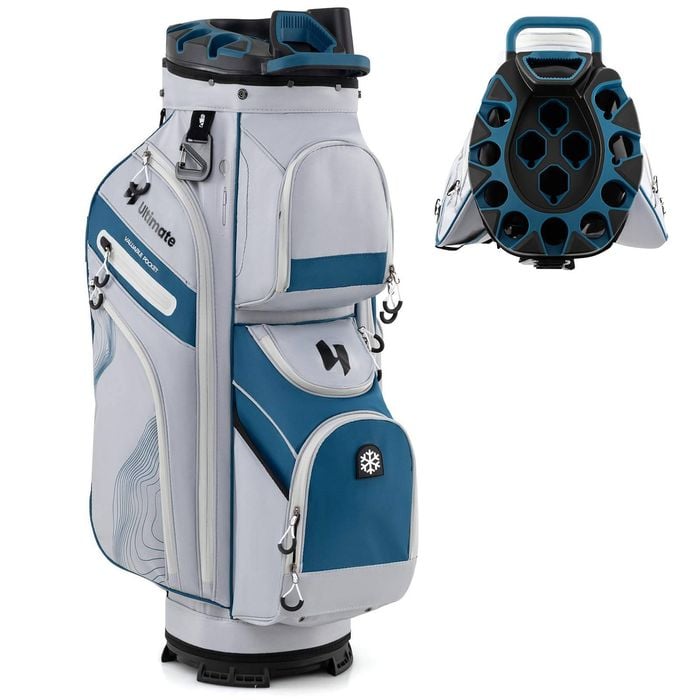 Costway Golf Cart Bag Molded Lock Top Golf Travel Bag Blue