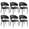 Oikiture 6x PU Leather Dining Chair Kitchen Padded Seat Black