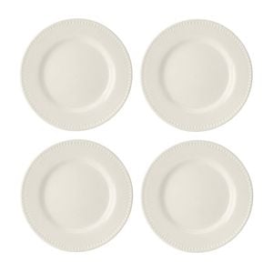4pc Mikasa Cranborne Stoneware Side Plate Set, 21cm - Cream