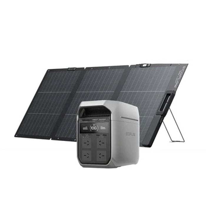 Ecoflow Delta 3 Plus Power Station With One 160w Bifacial Solar Panel
