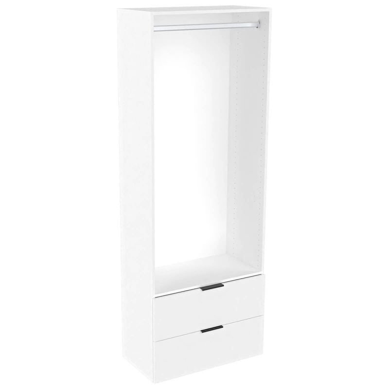 Lugna 2048 x 750 x 380mm White Hanging 2 Drawer Storage Cabinet - White