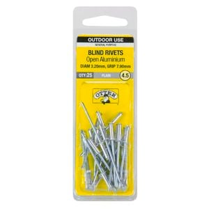 Otter 3.2 x 7.9mm Open Aluminium Blind Rivets - 25 Pack