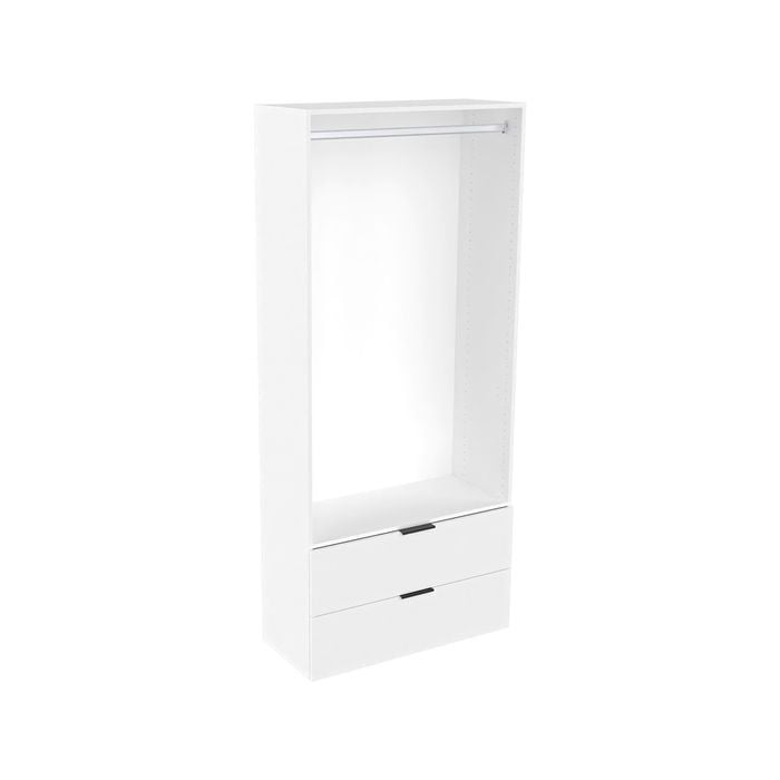 Lugna 2048 x 900 x 380mm White Hangrail 2 Drawer Storage Cabinet