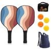 Catzon Pickleball Paddles Set With 4 Pickleball Balls And Carry Bag Non-slip Wood Racket-blue