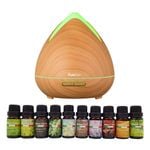 Purespa Diffuser Set with 10 Diffuser Oils Light Wood