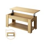 Oikiture Natural Lift Up Top Coffee Table