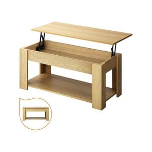 Oikiture Natural Lift Up Top Coffee Table