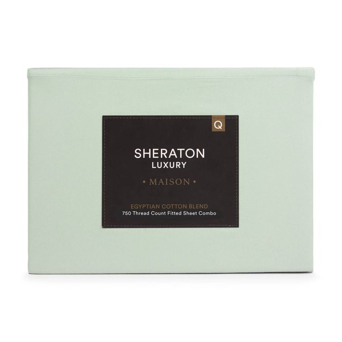 Sheraton Luxury – Egyptian Cotton Rich Sage Fitted King Bed Sheet & Pillowcases