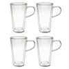 4pc Coffee Culture Amelia 250ml Double Wall Hot/Cold Beverage Glass Set Clear