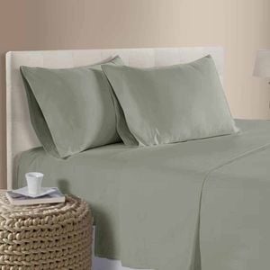400TC 100% Cotton Sateen Premium Sheet Set 40cm Wall Taupe Queen