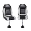 Seamanship 2X Folding Boat Seats with 2X Adjustable Pedestals 34–46cm Marine Seat Swivel Black