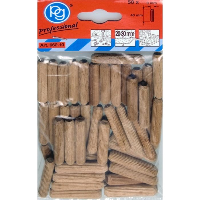 PG Professional Dowel Fluted  8mm  50pk