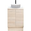 CIBO 600mm Coast Veneer Nordic Full Height Bathroom Vanity with Light Grey / White Countertop Basin