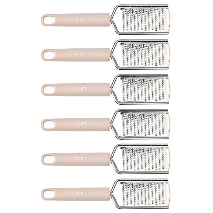 6PK Porto Zest Stainless Steel/Plastic 24cm Grater Kitchen Utensil