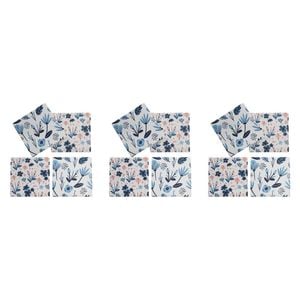 3x 4pc LVD Porcelain Coasters Cottage Blue Home/Kitchen Decor 10cm Square