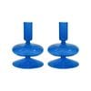 2PK Glass Gia 10.5cm Taper Stick Candle Holder - Azure
