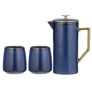 3pc Tempa Rae New Bone China/SS Coffee Press/Mug Cup Drinkware Set Midnight Blue