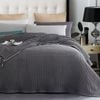 CottonMore 100% BAMBOO 350gsm Large Chunky Waffle Blanket Throw Rug Grey - Double
