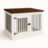 Paws and Willow Single Arctic White with Espresso Top Wooden Dog Crate Hinged Door with Bars