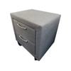 Bedside Table 2 drawers Night Stand Upholstery Fabric Storage in Light Grey Colour