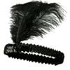1920s FLAPPER HEADBAND Headpiece Feather Sequin Charleston Costume Gatsby Dance Black