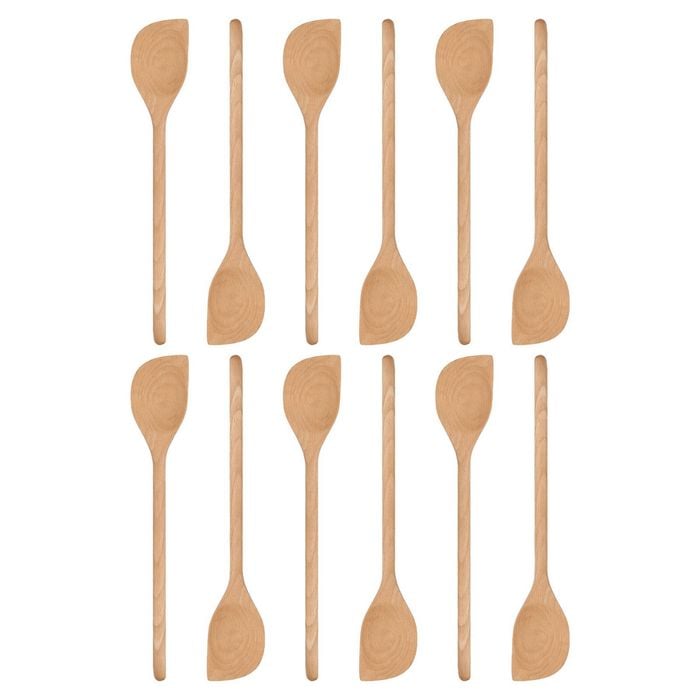 Argon Tableware Wooden Scraper Spoons - 30cm - Pack of 12