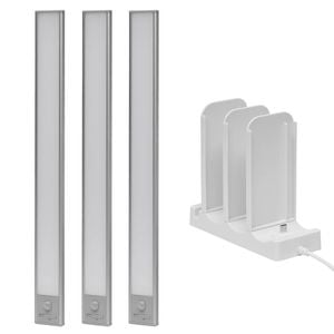 Click 400mm Silver Rechargeable Magnetic Cabinet Light - 3 Pack