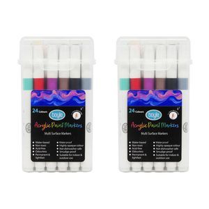 2x 24pk Boyle Acrylic Markers Colour Set W/storage Case Non-toxic 3y+