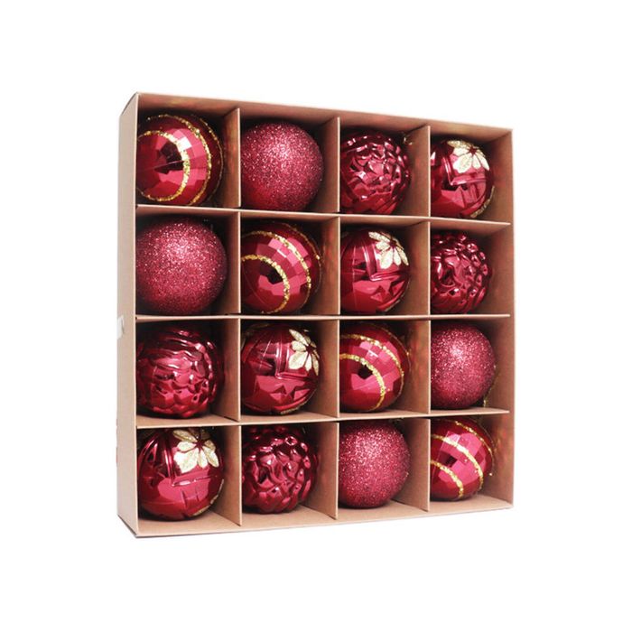 Catzon 16 Pcs Christmas Ball Ornaments Shatterproof Plastic Hanging Baubles for Holiday-Set 5