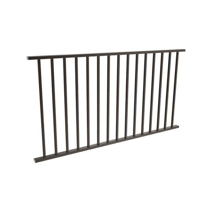 ProtectorAl 901 - 1799 x 950mm Black Aluminium Flat Top Square Picket Balustrade Panel