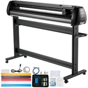 Vevor 134.62 Cm Vinyl Cutter Black With Stand Adjustable Speed Force For Sign Making Signmaster Software