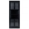 Costway 170cm Corner Display Cabinet Triangular Pantry Black