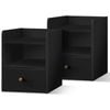 ALFORDSON 2x Bedside Table 1 Drawer Black