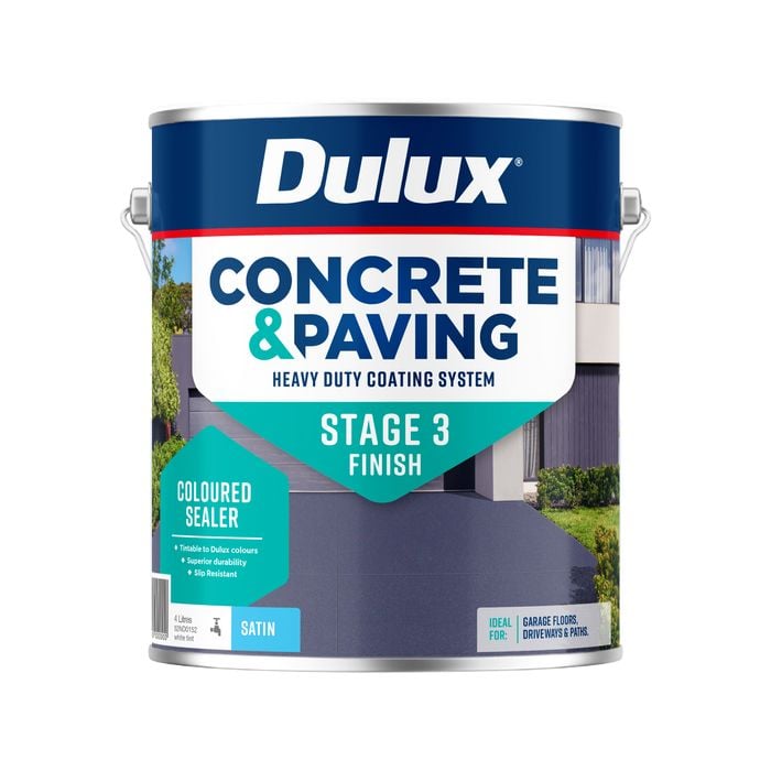 Dulux 4L Satin White Tint Concrete & Paving Coloured Sealer