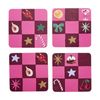 4pc Porto Tis The Season Set Coasters Festive Check Paper Serveware 10cm