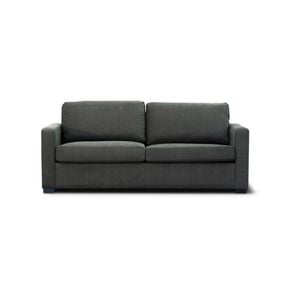 Camden Sofa Lounge Queen Upholstered Fabric Bed Futon Couch With Memory Mattress - Charcoal